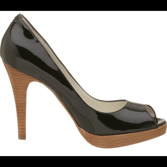 Steve Madden Shoes - Steve Madden Lalo Pump Patent Leather Heels Shoes Peep Toe Black Size 7